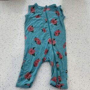 Kyte BABY Teal and Pink Floral Onesie